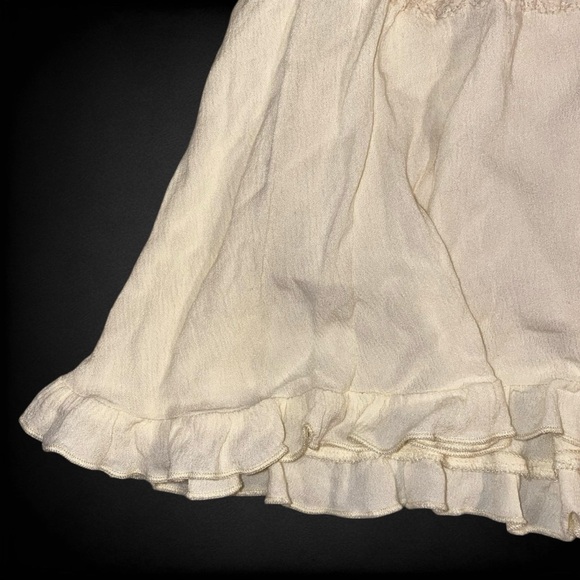 Cider Solid Ruffle Tiered Mini Skirt in Cream - Picture 4 of 7